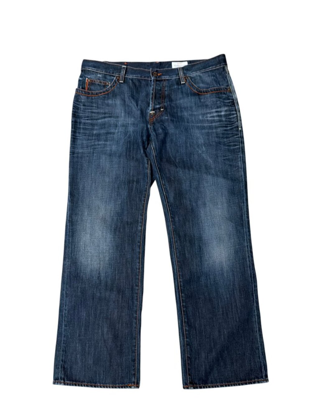 BOSS Hugo Boss Men’s Orange Regular Fit Straight Button Fly Jeans Size 38x30